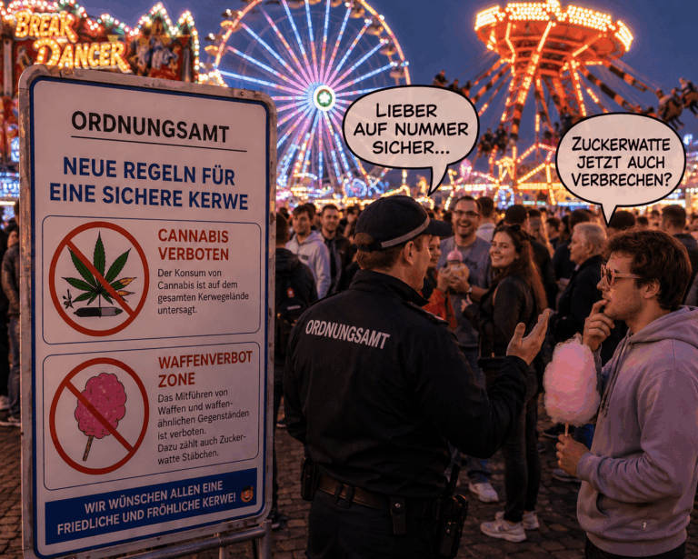 Nach Cannabis-Verbot auf Maikerwe: Waffen-Verbot wird auf Zuckerwatte-Stäbchen ausgeweitet