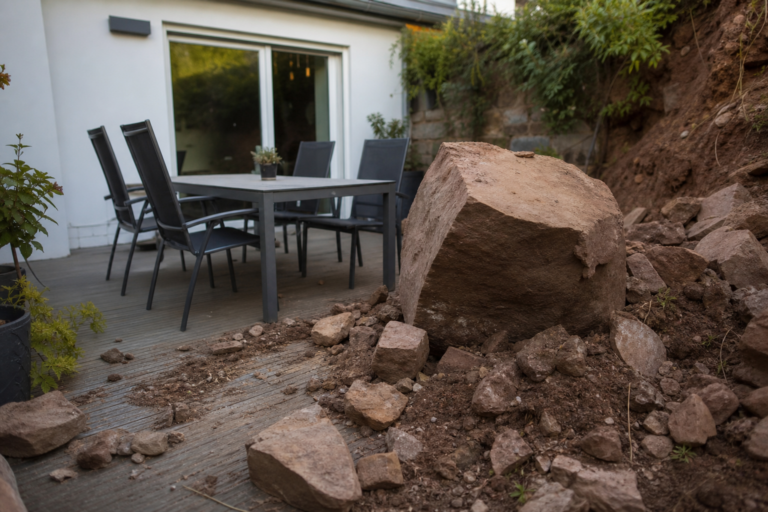 Kaiserslauterer Garten wird zur Steinzeit-Baustelle: Tausende Kilogramm Sandstein stürzen ab