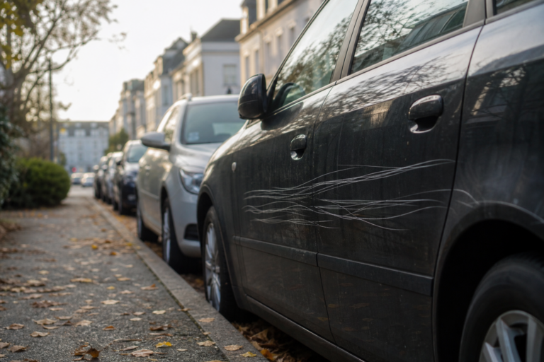 Autos zerkratzt in der Helmut-Hartert-Straße: Unbekannter "Künstler" verewigt seine kreativen Ergüsse auf fremdem Lack
